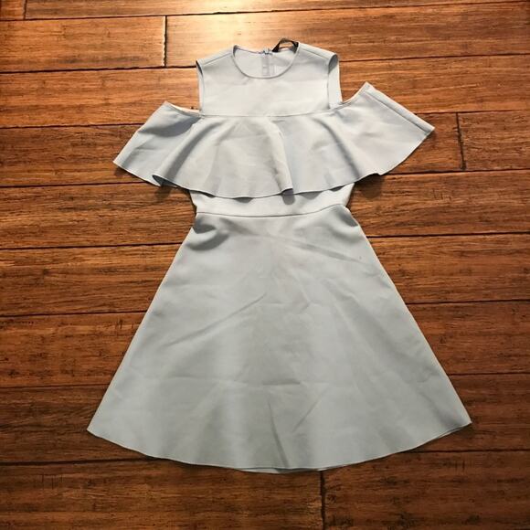 Zara Blue Dress Ruffle - Picture 4 of 6